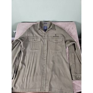 Browning Button Down Shirt Long Sleeve Green Mens Large Embroidered